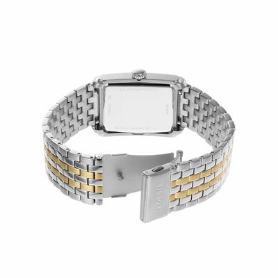 Relógio Fossil Masculino Ref: Fs6010/1kn Clássico Retangular Bicolor