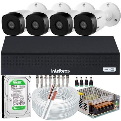 Kit 4 Câmeras Intelbras Vhl 1120b Hd Dvr De 8ch 1008-c