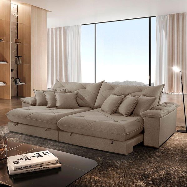 Sofá ágata Veludo Dois Módulos De 100cm B25 Meu Sofá Online B002 Veludo Capuccino