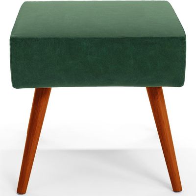 Puff Banqueta Decorativa Com Pés Palito Lívia W01 Facto Verde Musgo - Lyam Decor