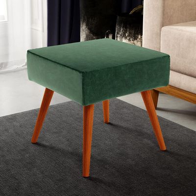 Puff Banqueta Decorativa Com Pés Palito Lívia W01 Facto Verde Musgo - Lyam Decor