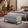 Kit 02 Puffs Decorativo Para Sala de Estar Cléo W01 Base de Ferro 90 cm Suede Cinza - Lyam Decor