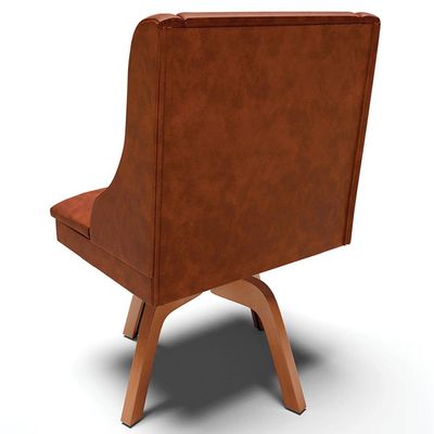 Kit 6 Cadeiras Decorativas Sala de Jantar Base Giratória de Madeira Firenze PU Nozes/Natural G19 - Gran Belo