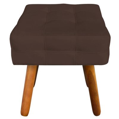 Puff Decorativo Pés Palito Karen Suede Marrom - Gran Belo