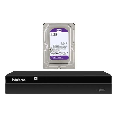Gravador Ip Nvr 8 Canais Poe Nvd 1408 P + Hd 1 Tb Purple Intelbras