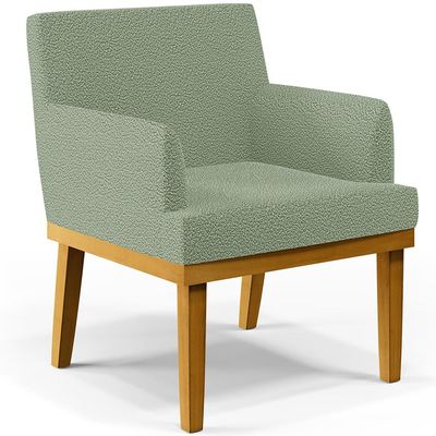 Kit 02 Poltronas Decorativa Para Sala De Estar E Recepção Beatriz W01 Bouclê Oliva - Lyam Decor