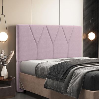 Cabeceira Cama Box Casal 140 cm Aurora W01 Suede Rosê - Lyam Decor
