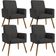 Kit 04 Poltronas Decorativa Maria W01 Pés Palito Linho Chumbo Couríssimo Preto - Lyam Decor