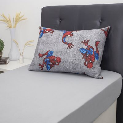 Jogo de Cama Portallar Solteiro Malha 100% Algodão Disney Marvel Spider Wall 2 Pçs Cinza