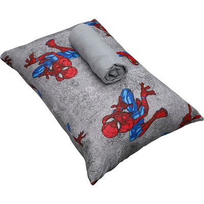 Jogo de Cama Portallar Solteiro Malha 100% Algodão Disney Marvel Spider Wall 2 Pçs Cinza
