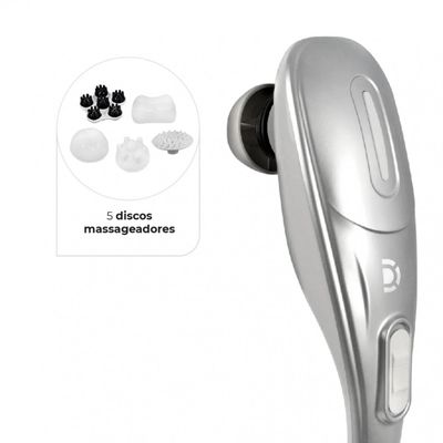 Massageador Corporal Hammer com 5 Discos Massageadores Dellamed Grafite / 220V