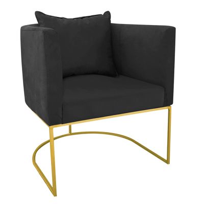 KIT 02 POLTRONAS PAOLA SUEDE PRETO BASE