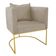 Kit 02 Poltronas Paola Suede Marrom Rato Base Metálica Dourado - D'Rossi