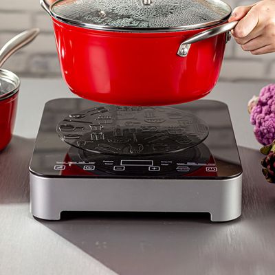 Almofada de Silicone Preta 19cm Para Fogão De Indução Magnética
