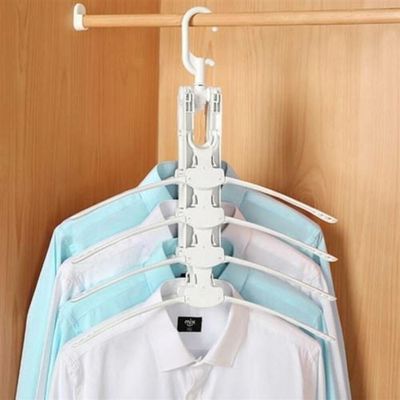 Cabide Organizador Magico 8 Em 1 Triplica Guarda Roupa Multiplica Espaco Giratorio Multifuncional