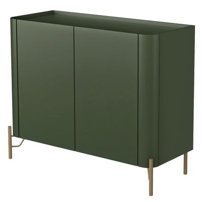 Buffet Para Sala de Jantar 2 Portas 1 Gaveta Pés Industrial Dourado Naim I03 Musgo - Lyam