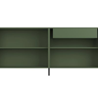 Buffet Para Sala de Jantar 4 Portas 1 Gaveta Pés Industrial Preto Naim I03 Musgo - Lyam