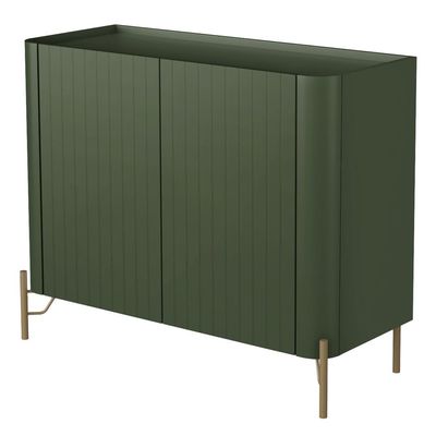 Buffet Sala de Jantar 2 Portas Brise 1 Gaveta Pés Industrial Dourado Naim I03 Musgo - Lyam