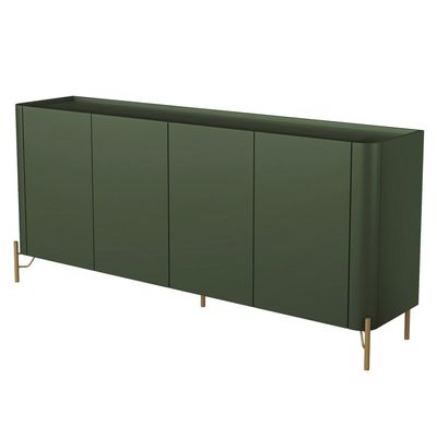 Buffet Para Sala de Jantar 4 Portas 1 Gaveta Pés Industrial Dourado Naim I03 Musgo - Lyam