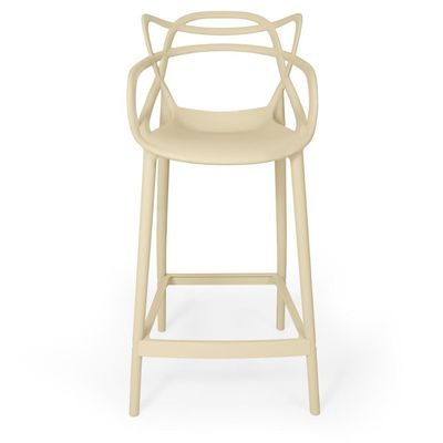 Kit 10 Banquetas Média Allegra 66cm Design Cozinha/bancada - Nude