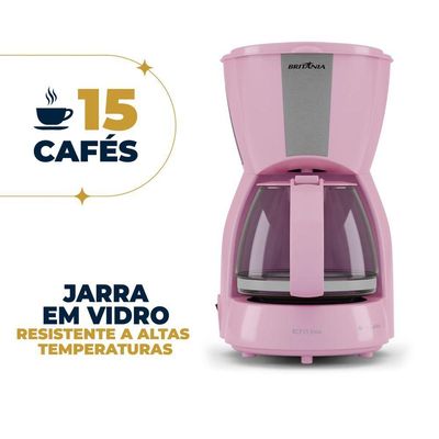 Cafeteira Rosa Britânia BCF15 Inox 15 Xícaras 550W 220V
