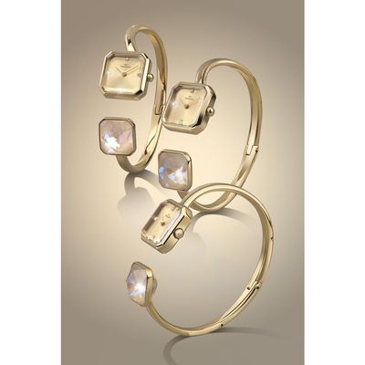 Relógio Technos Feminino Ref:751aa/1d Bracelete Retangular Dourado