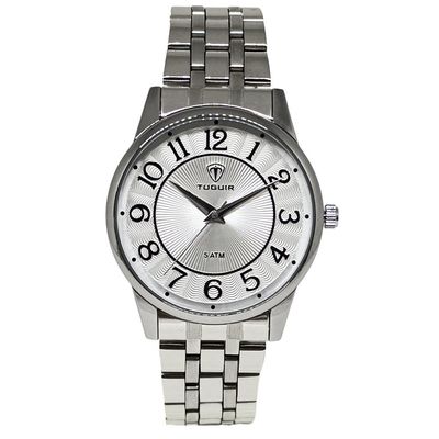 Relógio Tuguir Feminino Ref: Tg35108 Casual Prateado + Semijoia