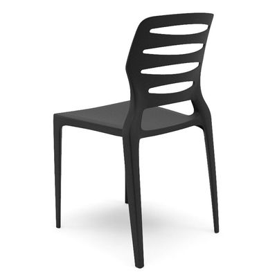 Kit 02 Cadeiras Para Cozinha Área Gourmet Jardim Empilhável Larsen P03 Preto - Lyam Decor