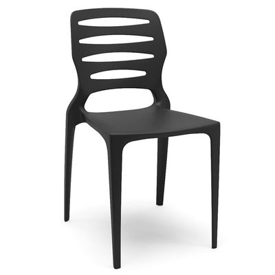 Kit 02 Cadeiras Para Cozinha Área Gourmet Jardim Empilhável Larsen P03 Preto - Lyam Decor
