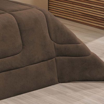 Coberdrom Robust Solteiro Manta Soft Sherpa Lã de Carneiro Pesado Grosso 1 Peça - Marrom Escuro