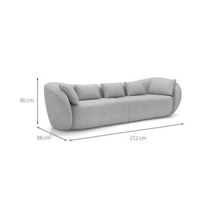 Sofá 3 Lugares Dubai Itacaré Cinza 212 cm