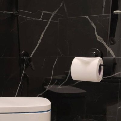 Kit Toalheiro e Porta Papel Higiênico com Ventosa Preto Fosco Faciliti Schmitt Acessórios Banheiro