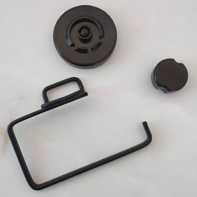 Kit Toalheiro e Porta Papel Higiênico com Ventosa Preto Fosco Faciliti Schmitt Acessórios Banheiro