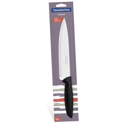 Faca Chef Tramontina Plenus com Lamina em Aço Inox e Cabo de Polipropileno Preto 8"