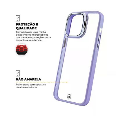 Kit Capa Gravity Lilás e Película Ultra Safe para iPhone 15 - Gshield