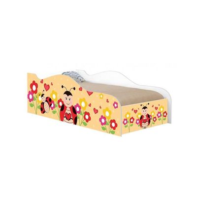 Cama Carro Fun Adesivada Joaninha Solteiro