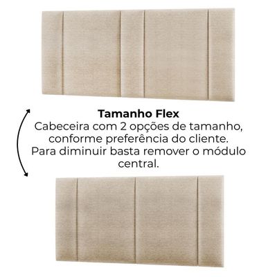 Cabeceira Modulada Casal Queen 160 Cm Com Led Linho Bege Vconcept