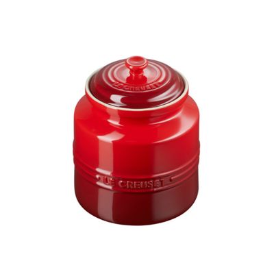 KIT LE CREUSET 2 CANECAS 350ML E POTE DE BISCOITO EM CERÂMICA VERMELHO