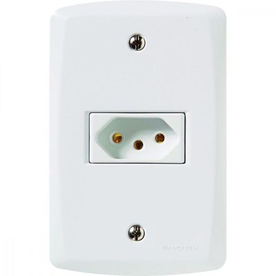 Tramontina Lux2 white 4x2 set with 1 2P+T outlet, 10 A and 250 V