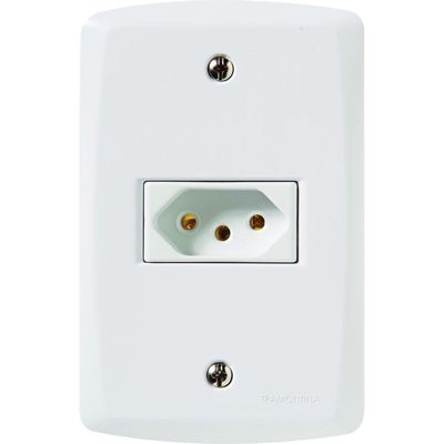 Tramontina Lux2 white 4x2 set with 1 2P+T outlet, 10 A and 250 V