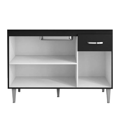 Balcão Cozinha Gabriela 3 Porta 120cm S-t Ajl Cinza