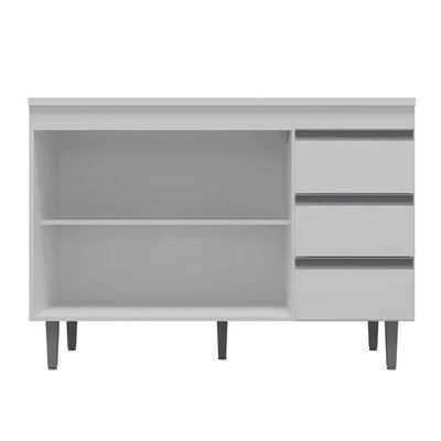 Balcão Gabinete Cozinha Andreia 120cm 2 Porta Ajl Móveis S-t Castanho Avelã