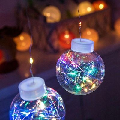 Cortina Led Com 10 Lampadas Bolas Incandescentes Fio De Fada Colorido