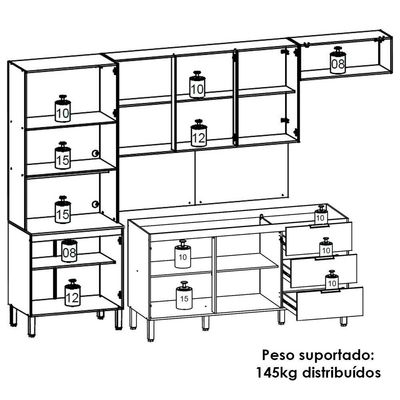 Cozinha Balcao Pia Glam Freijo Vanilla Cp Ripado Freijo Ktp