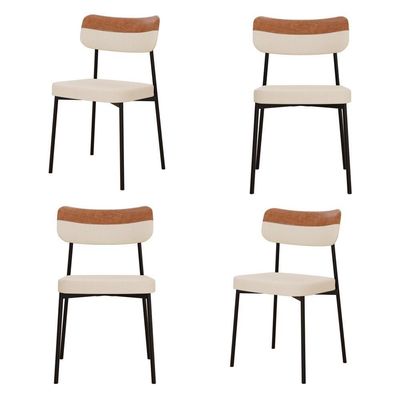 Cadeira Mynna Fixa C/4 Pes 525 X 470 X 790 Mm C/4 Un. Caramelo Crt Areia/courino Caramelo