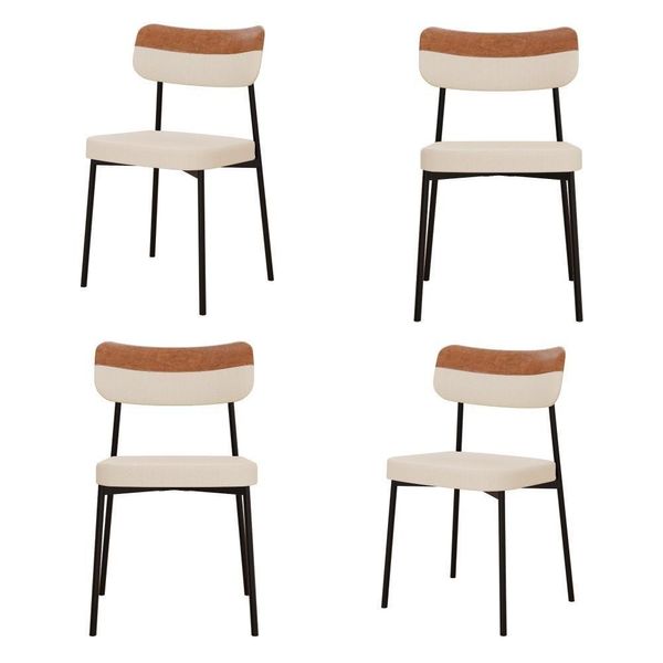 Cadeira Mynna Fixa C/4 Pes 525 X 470 X 790 Mm C/4 Un. Caramelo Crt Areia/courino Caramelo