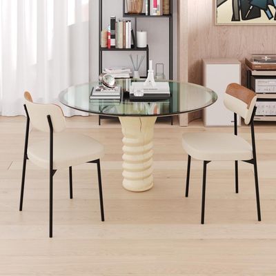 Cadeira Mynna Fixa C/4 Pes 525 X 470 X 790 Mm C/4 Un. Caramelo Crt Areia/courino Caramelo