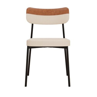 Cadeira Mynna Fixa C/4 Pes 525 X 470 X 790 Mm C/4 Un. Caramelo Crt Areia/courino Caramelo