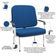 Cadeira De Escritório Recepção Com Braço Fixa Cromada Magno P03 Crepe Azul - Lyam Decor