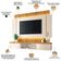 Painel Para TV 55 Pol Ripado com Bancada Suspensa Luzzi B01 Off White Cinamomo - Lyam Decor
